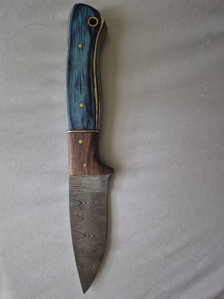 Fixed Damascus Full Tang Blade with Wood Handle