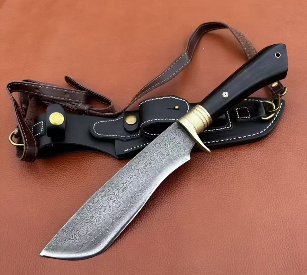 Small Damascus hunting knife