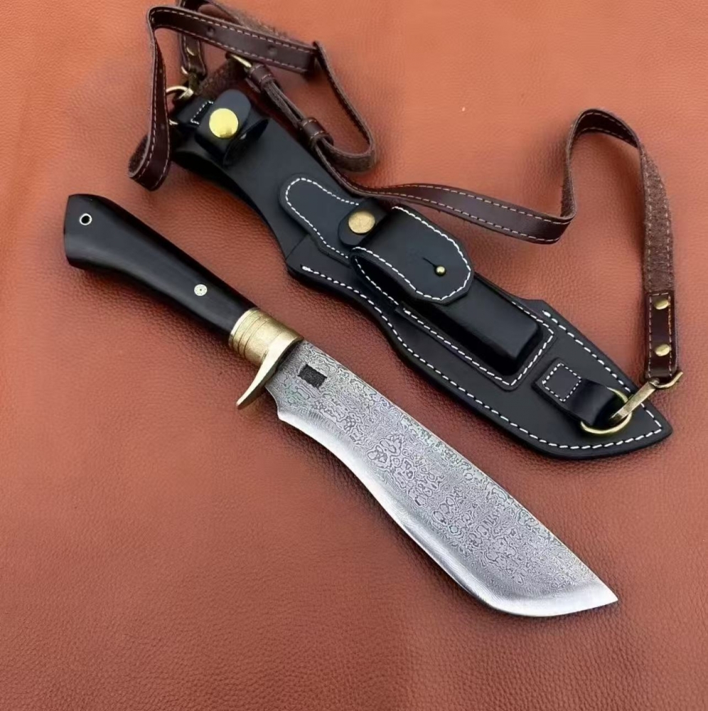 Small Damascus hunting knife