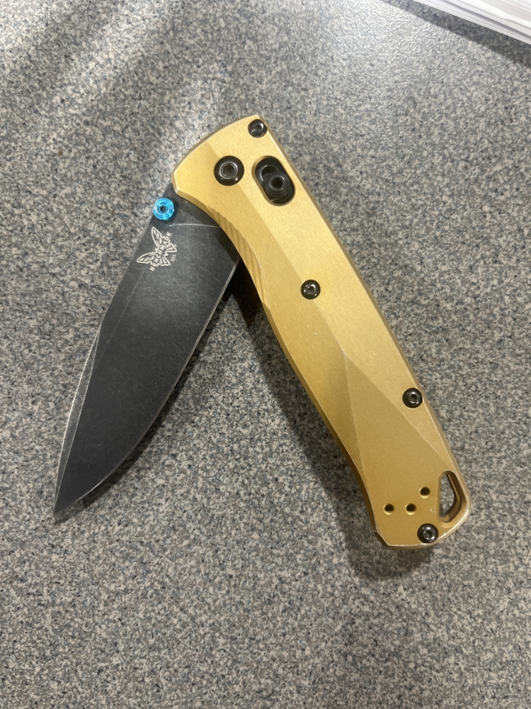 burnt brass benchmade bugout