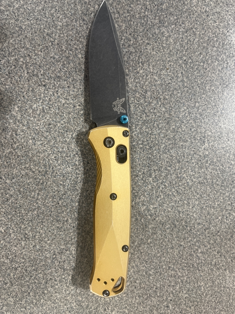 burnt brass benchmade bugout
