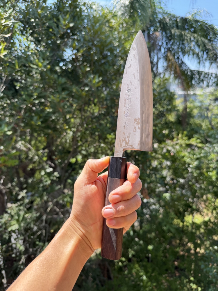 Hideo Kitaoka Damascus White 1 Deba 180mm