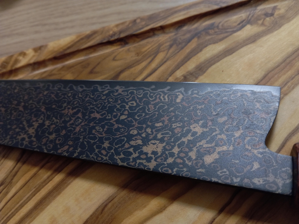 Copper damascus nakiri