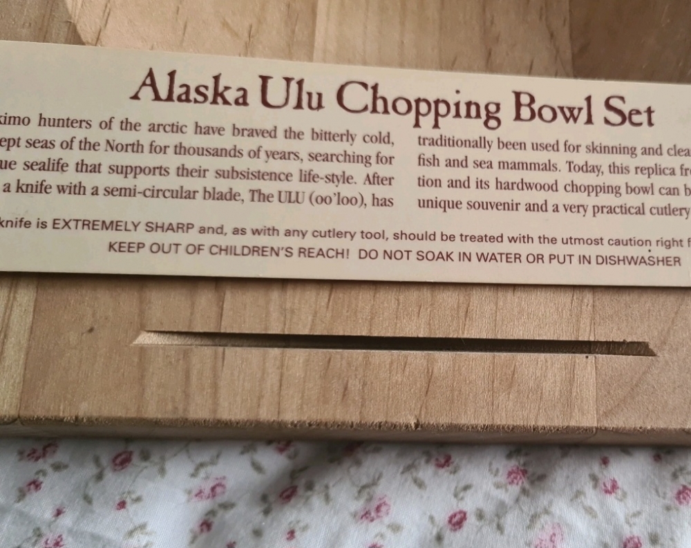 Alaska Ulu Chopping Bowl Set NEW