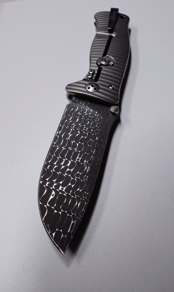 Lionsteel SR1 Lizard Damascus Chad Nichols 
