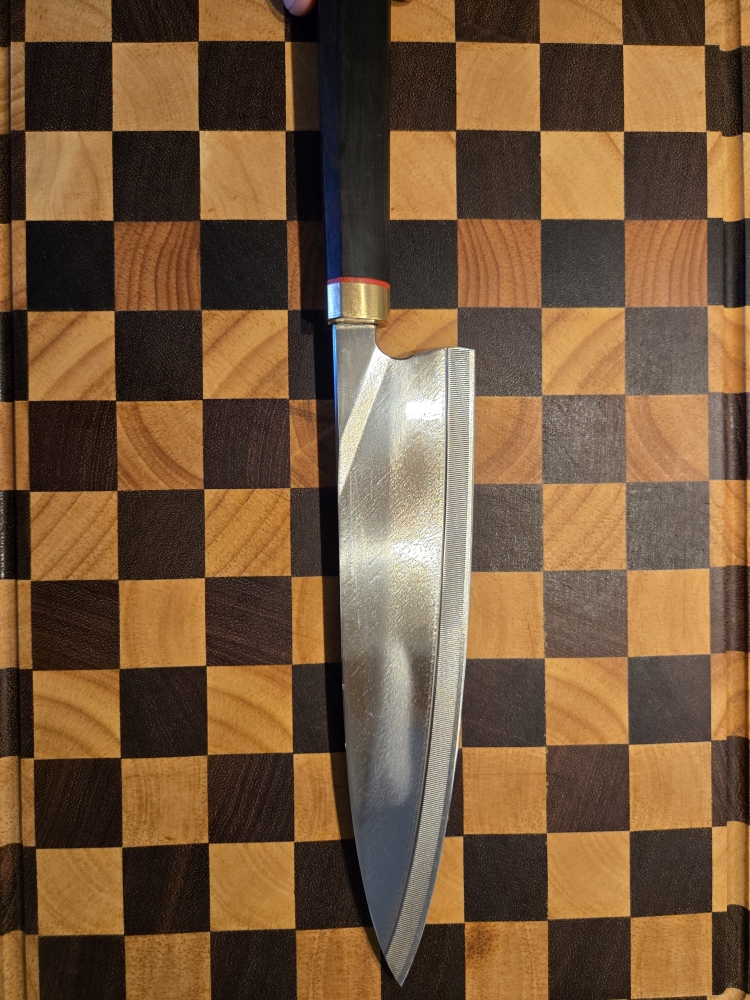 Zenforged Chevron Grind Gyuto in DC53, 223 mm