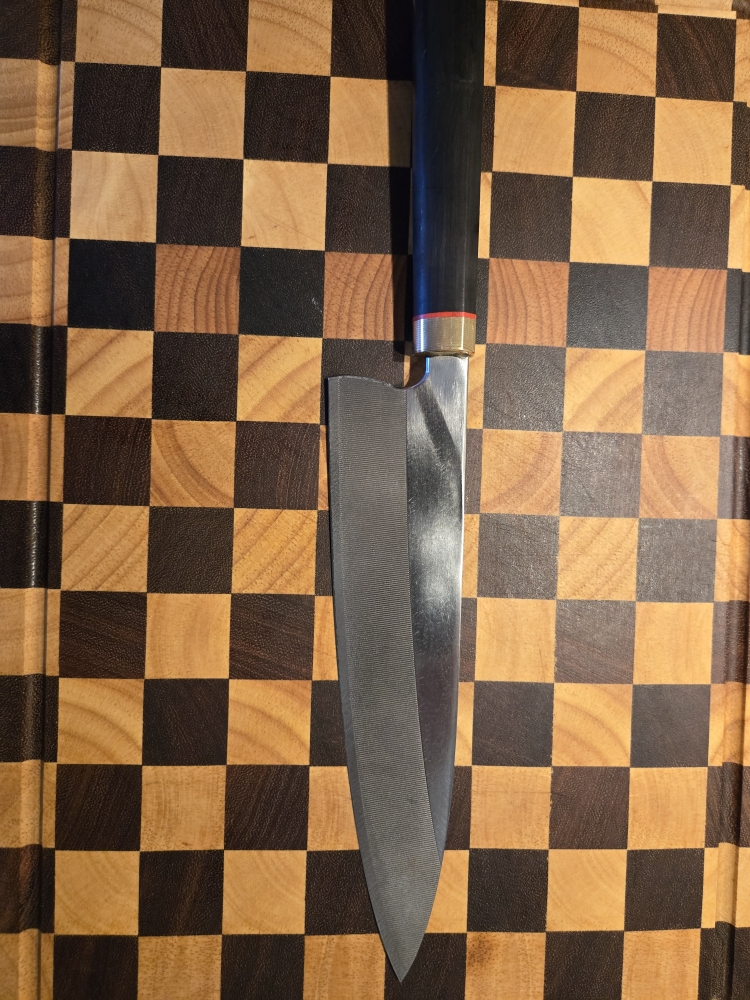 Zenforged Chevron Grind Gyuto in DC53, 223 mm