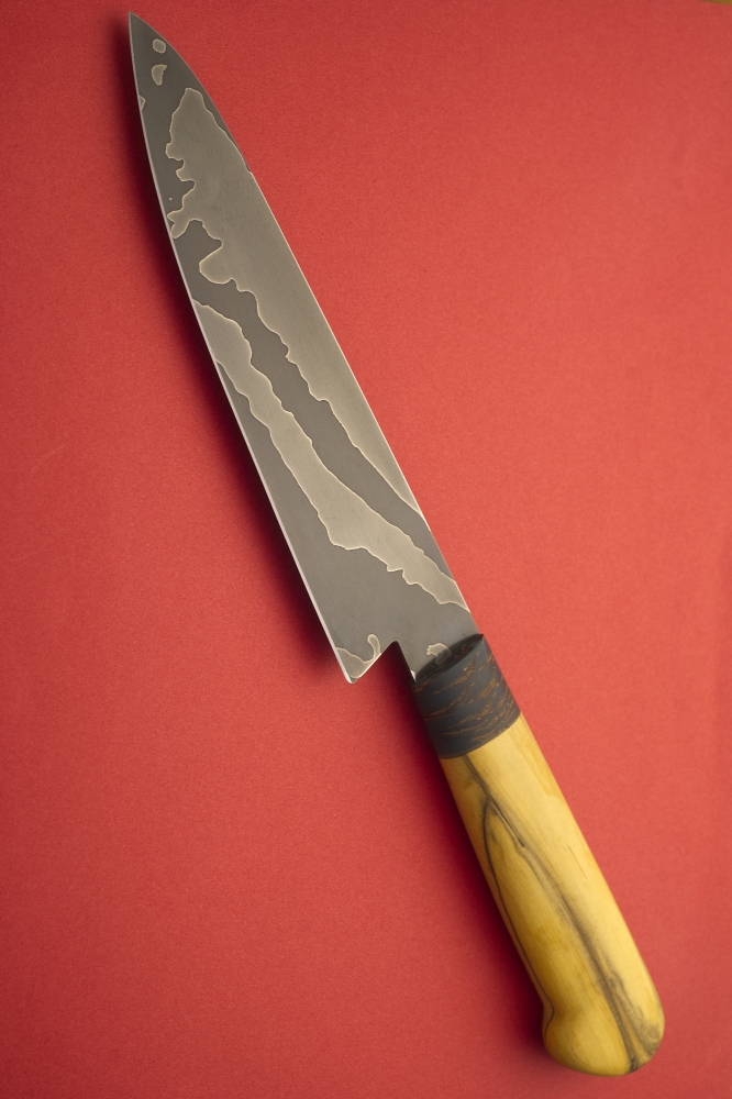 Handmade carbon steel kitchen knife 180mm