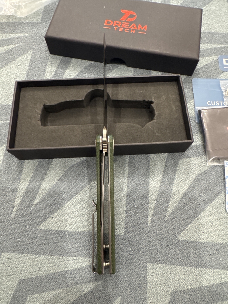 Dreamtech Linerlock Pocket Knife Green Micarta - DTK3896MG  BNIB