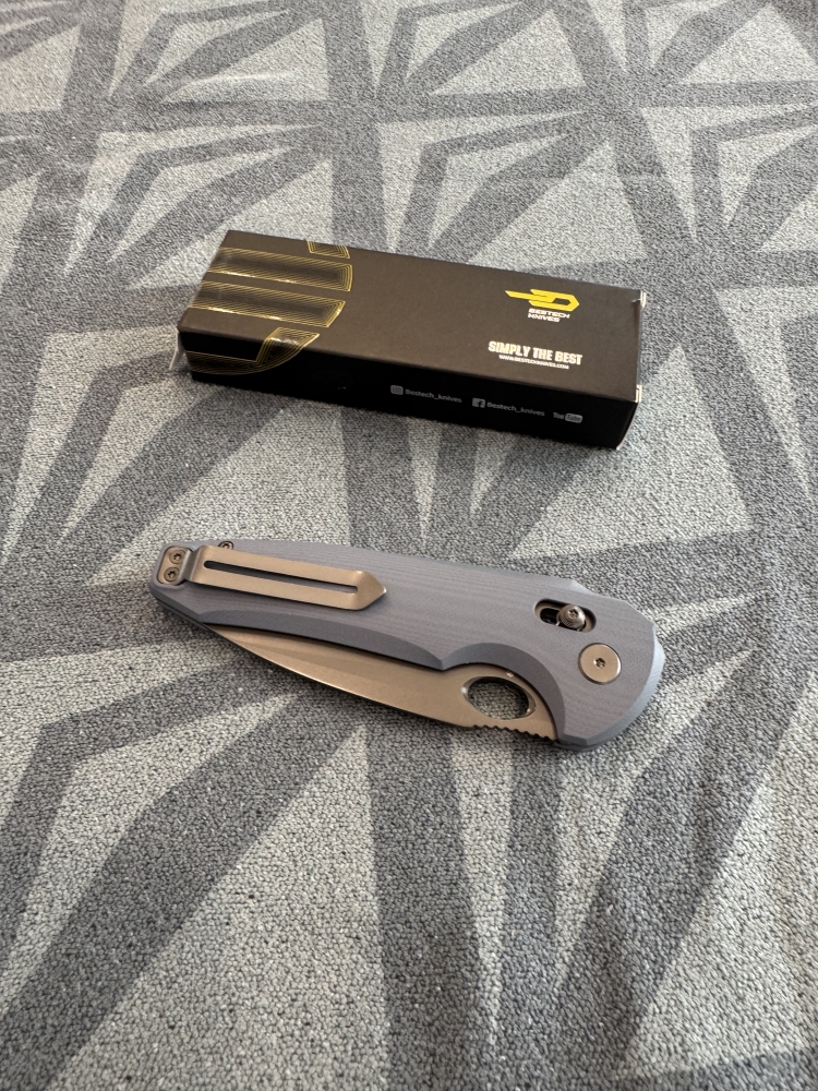 BESTECH NOCTAR BG66E Blue Grey G10 Handle: 3.71'' 14C28N Blade NIB