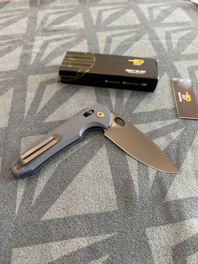 BESTECH NOCTAR BG66E Blue Grey G10 Handle: 3.71'' 14C28N Blade NIB