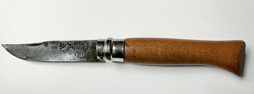 Vintage Opinel No. 8 – Crowned Hand Stamp – Carbon Steel – c. Late 1950s