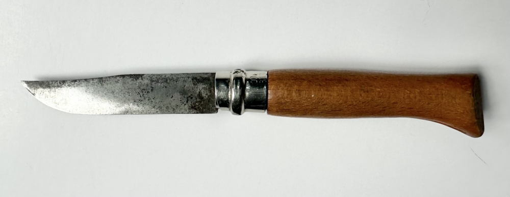Vintage Opinel No. 8 – Crowned Hand Stamp – Carbon Steel – c. Late 1950s