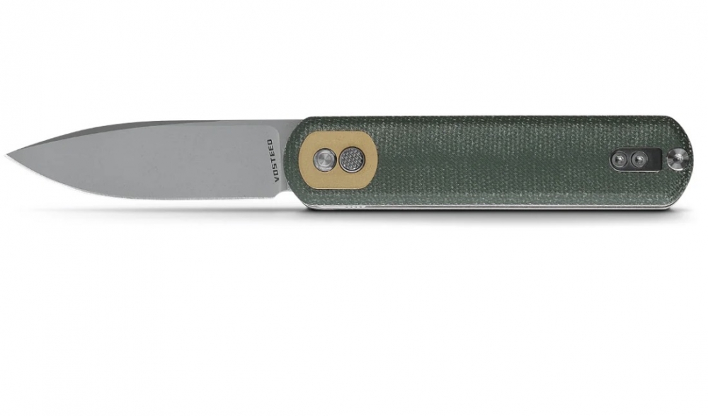 VOSTEED CORGI CG3SVM1 14C28N Black Stonewash Blade Green Micarta handle NIB