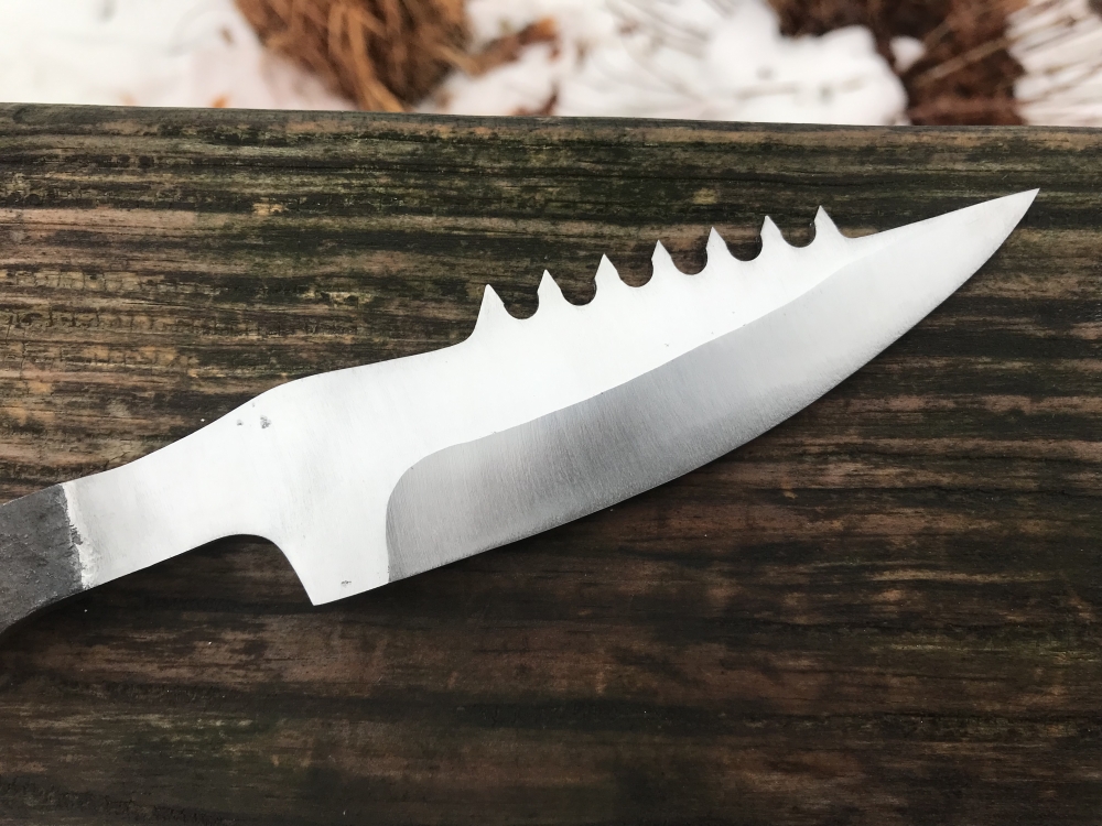Serrated Hand Forged Railroad Spike Knife