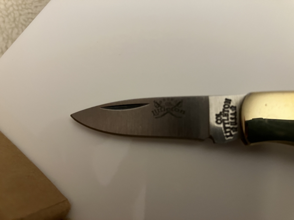 Colonel Littleton USA Vintage Mini Single Lock Blade Firefox #1 Pocket Knife With Amber Bone Handle. Never used or carried. 