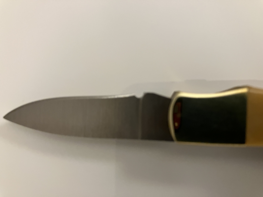 Colonel Littleton USA Vintage Mini Single Lock Blade Firefox #1 Pocket Knife With Amber Bone Handle. Never used or carried. 