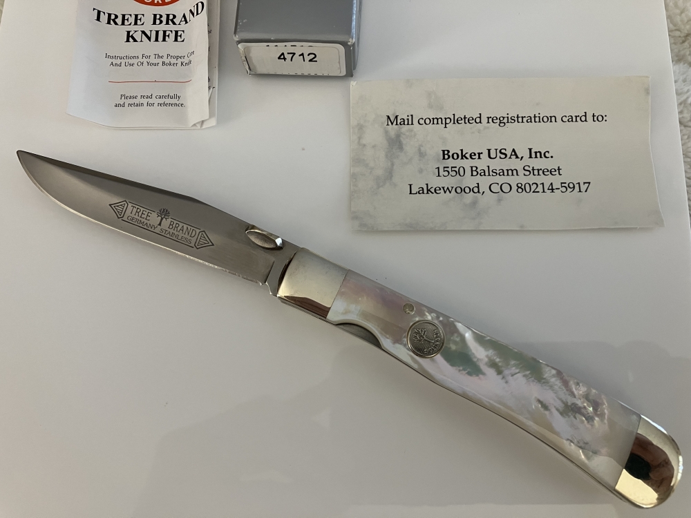 Boker Knives Trapperliner Folding Kinfe with Natural Mother of Pearl Handle - BO4712