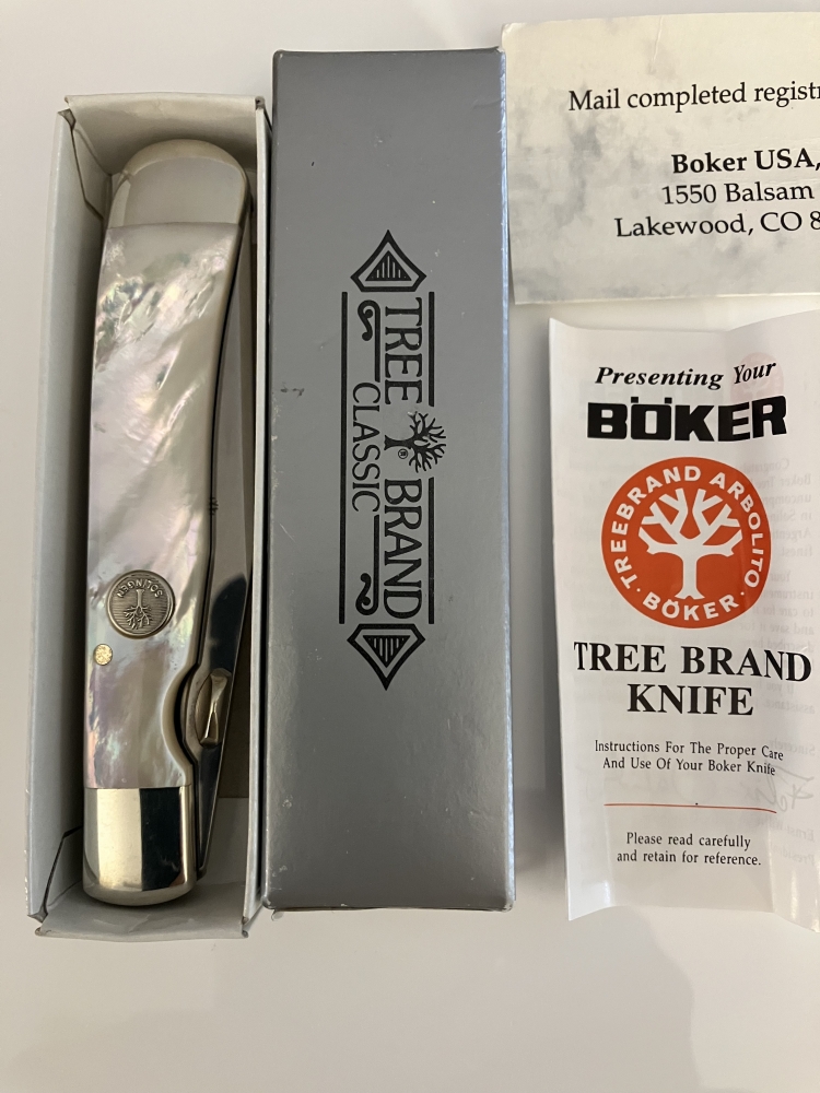 Boker Knives Trapperliner Folding Kinfe with Natural Mother of Pearl Handle - BO4712