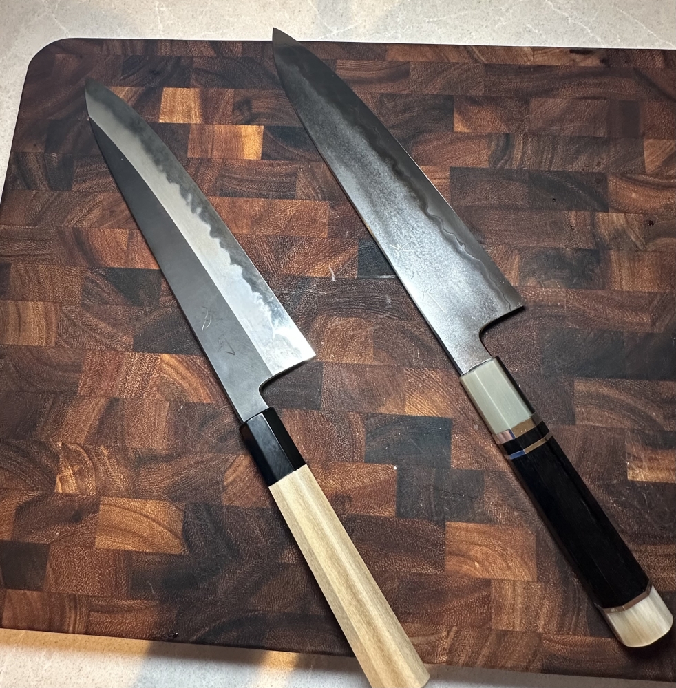240mm Tetsujin Ginsan Metal Flow Gyuto & 240mm Tangetsu Gyuto
