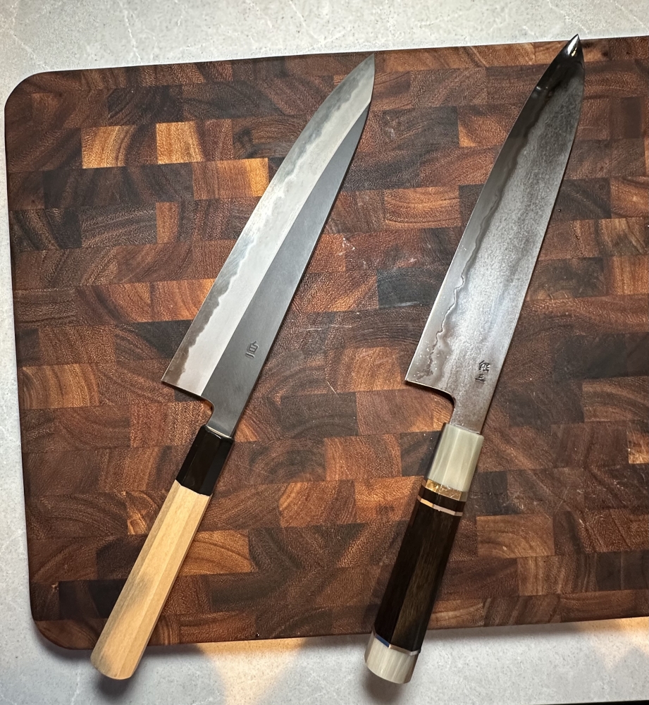 240mm Tetsujin Ginsan Metal Flow Gyuto & 240mm Tangetsu Gyuto