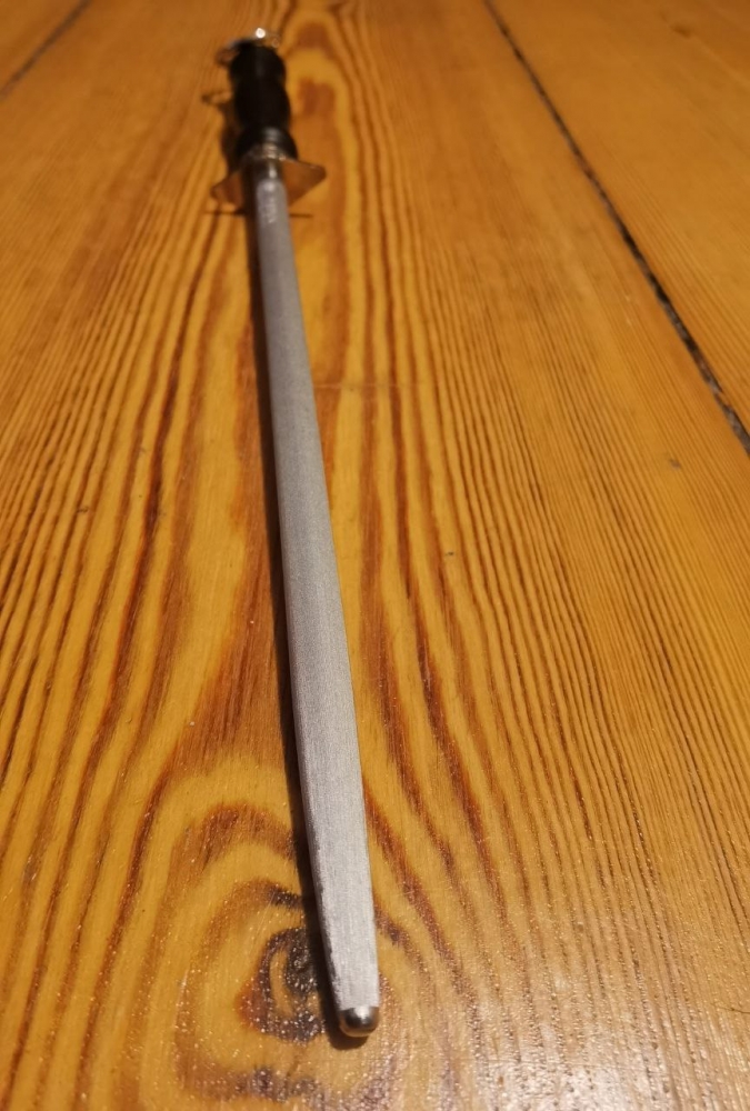Brandnew, Vintage F. Dick Sharpening Steel/honing rod, Made in Germany, w. SAPPHIRE TRAIN, 