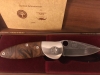 Boker 2006 Damascus collector's folding knife, new in wood box with certificate. BO-2006DF