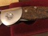 Boker 2006 Damascus collector's folding knife, new in wood box with certificate. BO-2006DF