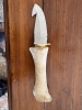Handmade Bone Handle Skinning Knife with Guthook