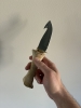 Handmade Bone Handle Skinning Knife with Guthook