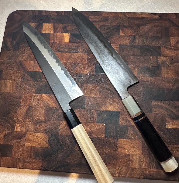 240mm Tetsujin Ginsan Metal Flow Gyuto & 240mm Tangetsu Gyuto