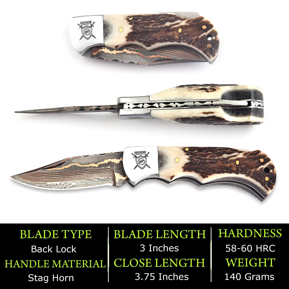 Handcrafted Damascus Copper Knife – Premium Blade with Sheath & Sharpener