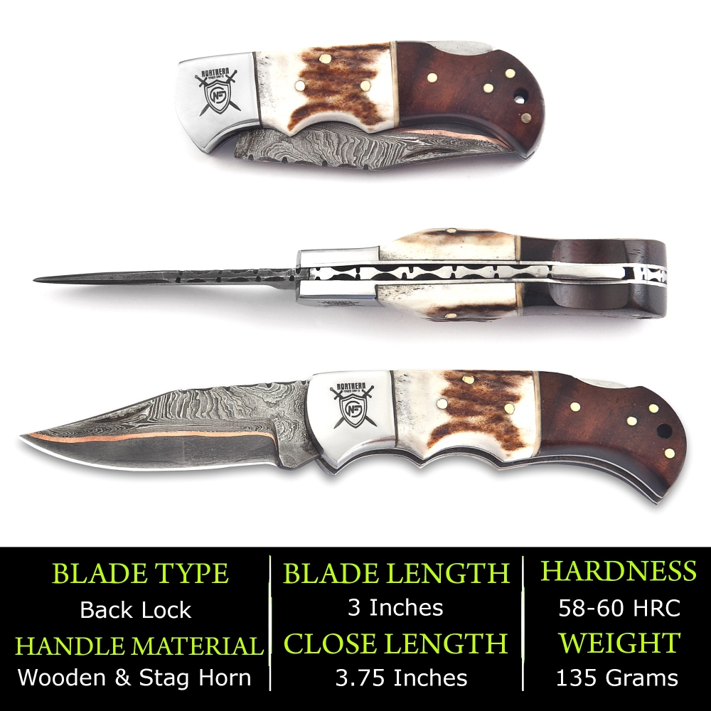 Handcrafted Damascus Copper Knife – Premium Masterpiece with Sheath & Sharpener