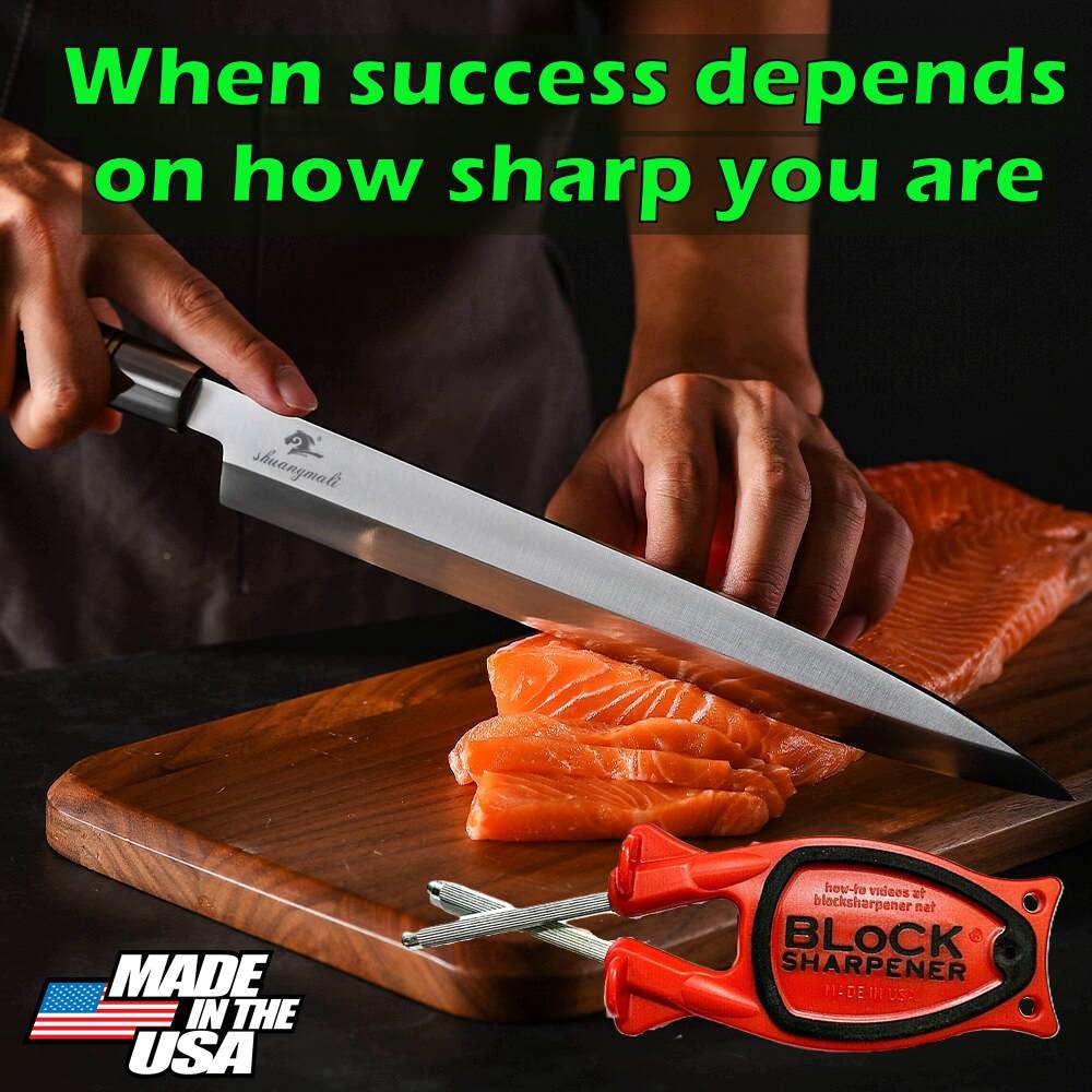 New patent sharpener - relines and hones blades to original true edge.