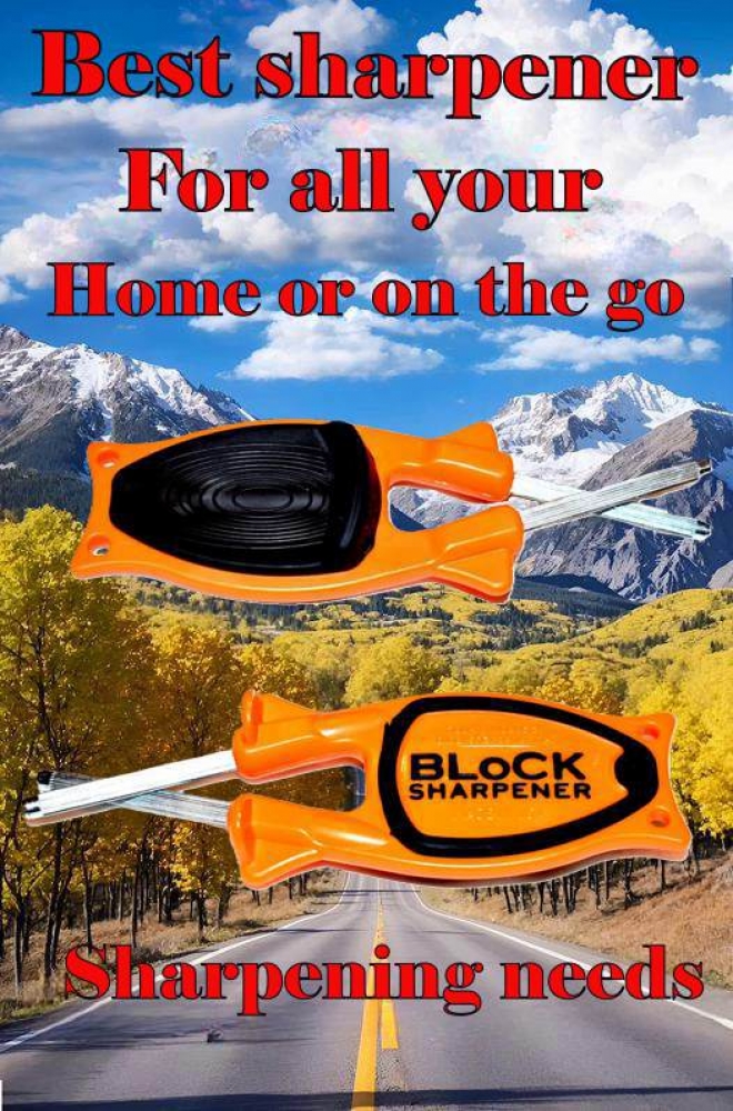 New patent hunting knife sharpener that relines and hones blades