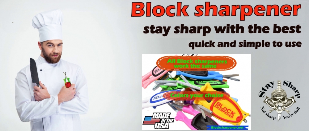 New patent Kitchen knife sharpener for home or on the go sharpening needs.