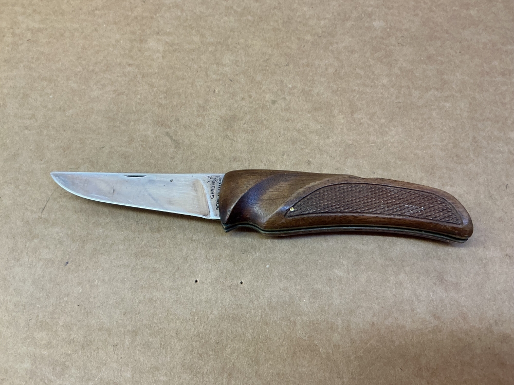Gerber Walnut Handle Knife, Old,