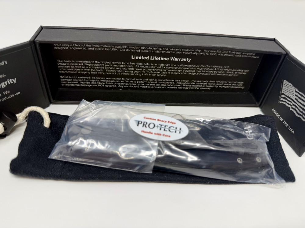 New Pro-Tech Avalon PN1103 Peace Neighbor MagnaCut Black DLC Manual Knife USA