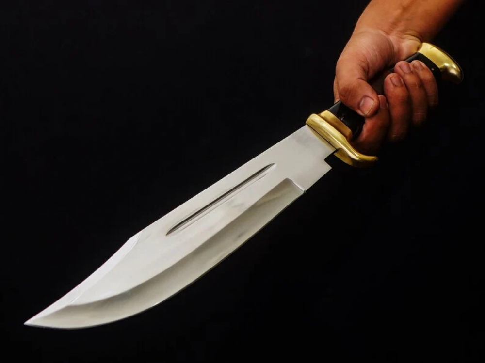 Premium Classic Bowie Knife – Clip Point | Brass Guard | Leather Sheath