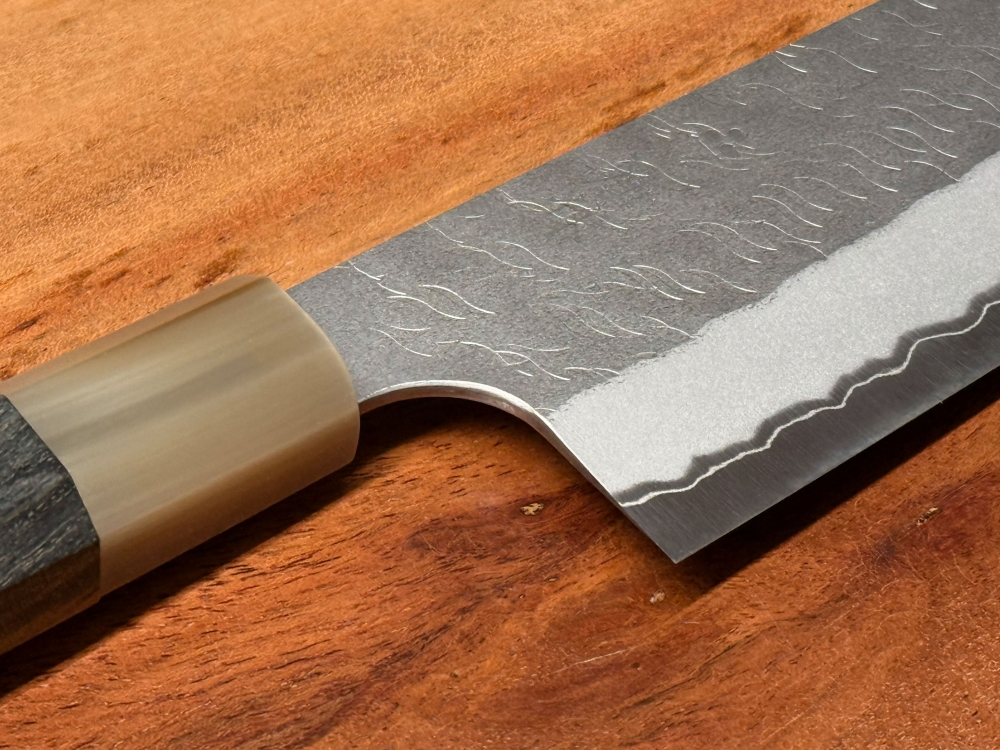 Nigara 180mm K-Tip Nakiri Aogami Super with custom handle