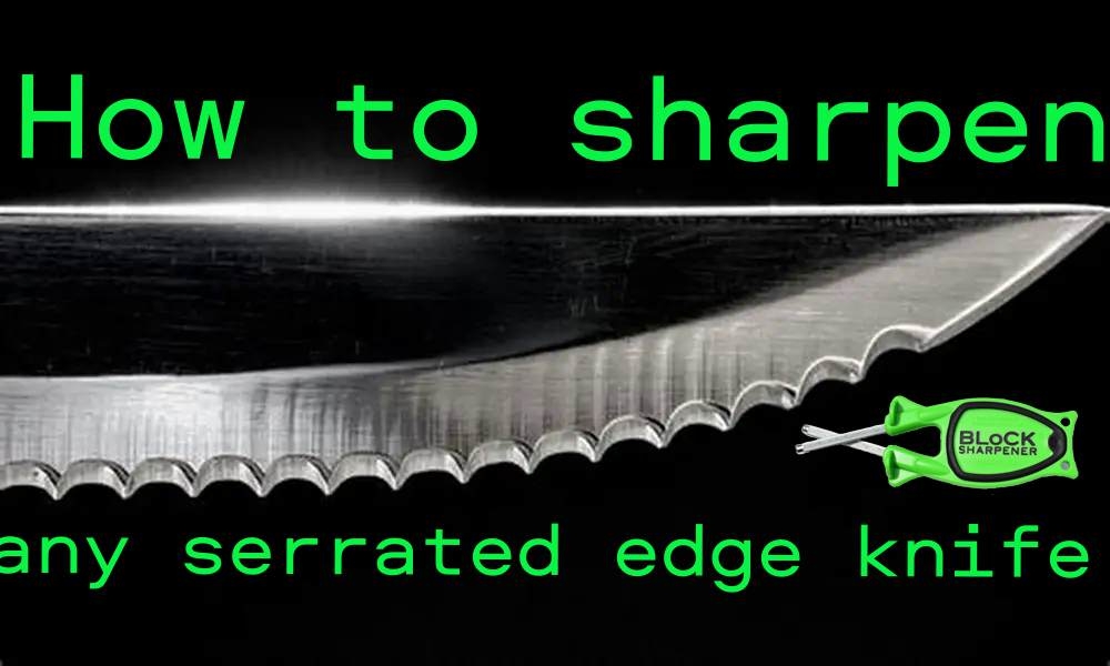 New patent handheld knife sharpener that relines hones blades.