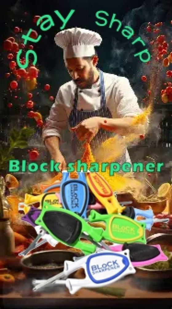 New patent Kitchen knife sharpener for home or on the go sharpening needs.