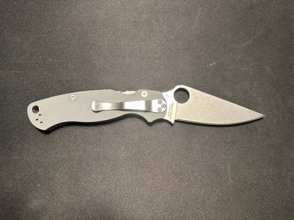 Spyderco Paramilitary 2 Knife Dark Gray G-10 (3.4\" Stonewash Maxamet) C81GPDGY2