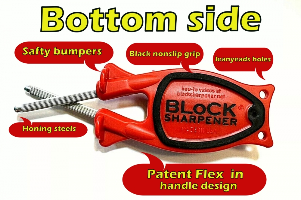 New patent sharpener - relines and hones blades to original true edge.