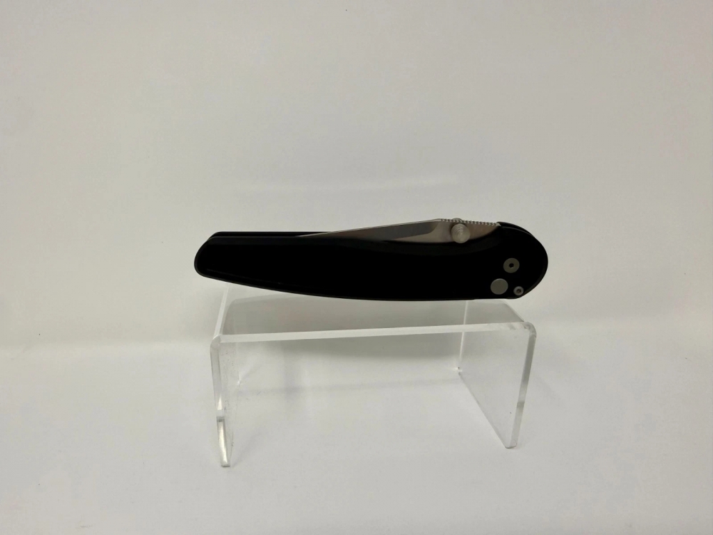 Protech Avalon Black Folding Knife 3.25in 154CM Aluminum Manual Thumbstud Button