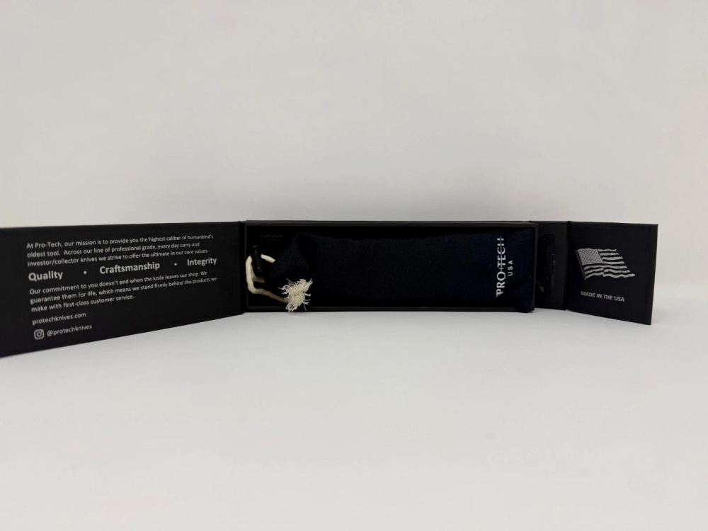 Protech Avalon Black Folding Knife 3.25in 154CM Aluminum Manual Thumbstud Button