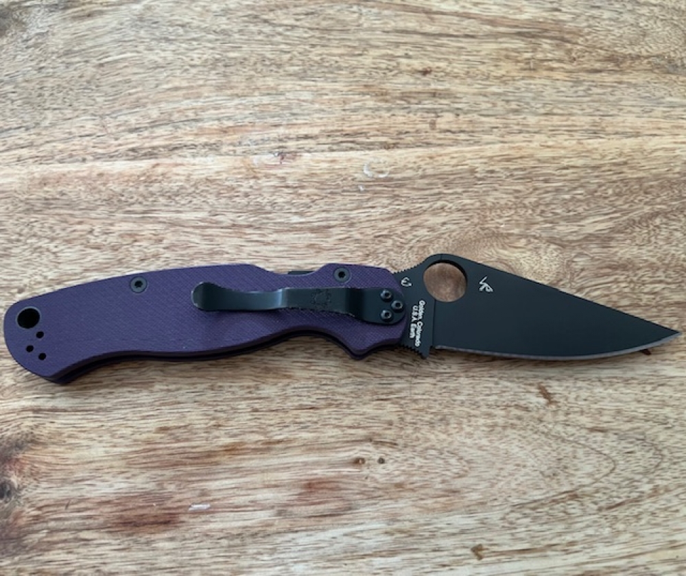 Spyderco Paramilitary 2 DLT Exclusive Purple G10 w/ Black CPM CRU-WEAR