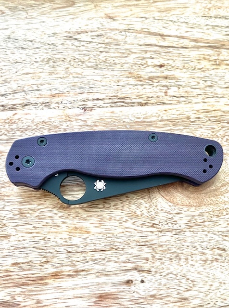 Spyderco Paramilitary 2 DLT Exclusive Purple G10 w/ Black CPM CRU-WEAR