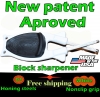 New patent Kitchen knife sharpener for home or on the go sharpening needs.