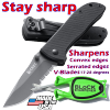 New patent handheld knife sharpener that relines hones blades.